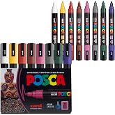 Posca PC-5M Su Bazlı Kalıcı Marker Boya Kalemleri, 8'li Set (Koyu Renkler)