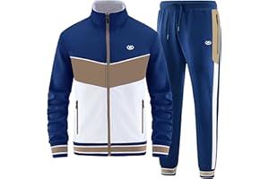ANOTWENER Herren Trainingsanzüge Sets lässig lange Ärmel voller Reißverschluss Jacke und Jogginghose Jogginganzug Sport Outfits