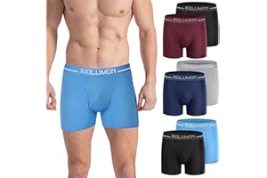 IGOLUMON Mens Bamboo Boxers Shorts Multipack 6 Pack Breathable Mens Underwear Open Fly Pouch Briefs With Elastic Waist Trunks Hipster