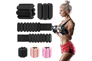 MANGUOGO Wrist & Ankle Weights for Women, Wearable Strong Arm & Leg Weights Set of 2(1Lbs Each), Adjustable Ankle Weights for Walking, Yoga, Dance, Barre,Gym,Exercise,Pilates,Walking Running