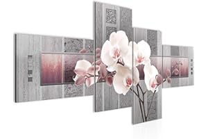Runa Art Tableau XXL Fleurs Orchidée 200 x 100 cm Impression sur Toile Intissee Decoration Murale Salon Chambre 204641c