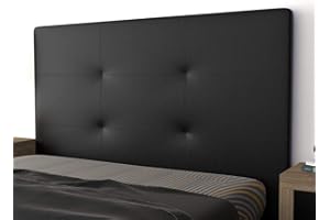 LA WEB DEL COLCHON - Cabecero tapizado Andrea para Cama de 150 (160 x 120 cms) | Cabezal Negro Polipiel