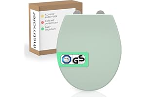 instmaier Helma | Toilettendeckel mit Absenkautomatik | Trendfarbe Salbei | TÜV geprüft | Ovale Form | Toilettensitz aus Duroplast | Quick Release Funktion | Antibakteriell
