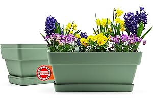 ‎BIGDEAN BigDean 3 Stück Balkonkasten Blumenkasten Balkon 40 cm lang aus bruchfestem Kunststoff in Olivgrün – Balkon Pflanzkasten für innen & außen geeignet – Made in Europe