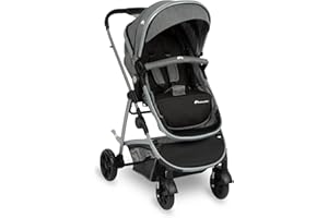 BEBE CONFORT Bebeconfort Hello 2 in 1 Passeggino convertibile in carrozzina, 8,4 kg, reversibile e pieghevole compatto, seduta che si trasforma in navicella, per bambini 0-22 kg, colore, Black Chic (Grigio)