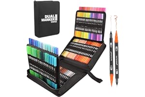 Gelanty Rotuladores Lettering, 120 Rotuladores Pincel Rotuladore Doble Punta, Doble Punta Brush Pen Para Acuarelas Dibujos y Caligrafía