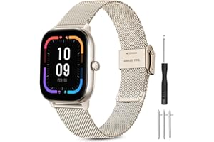 Issinlky Bransoletka do Amazfit GTS 3, 20 mm stal szlachetna metalowa pasek do Amazfit Bip 3, Bip 3 Pro, Amazfit Bip, Bip U Pro, Amazfit GTR 42mm, GTS 2 Mini, GTS, GTS 2, GTS 3, GTS 4, GTS 4 Mini