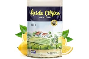 Nortembio Acido Citrico 850g – Acido Citrico Anidro Concentrato 100 % Puro Certificato – Pulizia Domestica Multiuso – Senza OGM – E-Book Incluso