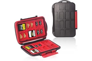 LYNCA 36 Slots Memory Card Case Holder Water-Resistant Anti-Shock Carrying Case for 24 TF and 12 SD Cards Wallet Camera Cards Storage Box