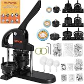 VEVOR 0.984/1.260/58mm Button Making Machine Badge Press with 300 Consumable Kits Magic Book and Circle Cutter Heavy Duty Pla