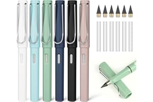 DOETYD 6pcs Infinity Pencils Durable Writing Everlasting Pencil Forever Inkless Pencil with Eraser for Writing Drawing Kid School Office Home