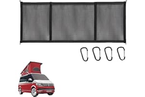 EYSBIY Rete Portaoggetti Auto per VW T5 T6 Tetto Apribile, 90 x 35cm Elastico Rete Portaoggetti Tasca Organizer Multifunzionale Rete per Bagagliaio RV Rete di Carico per Soffitto Camper con 4 Ganci
