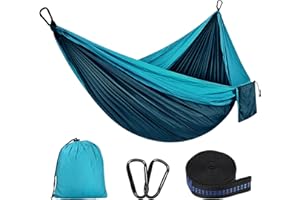 AZYVUM Hamac d'extérieur de Camping, 300 kg Capacité de Charge,(300 x 200 cm) Nylon Parachute Respirant,Portable Hamac 2 Places pour Le Jardin, Balcon, Patio, la Plage, Randonnée