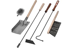 KOTARBAU® Serviteur de cheminée 5 pièces avec tisonnier, balai, pelle, balai