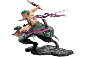 Miotlsy Anime Onepiece Figurine Roronoa Zoro Trois Épées Style Statue Figure, Thousand World Collection PVC Anime Figure Jouet Table de chevet Voiture Salon Décorations 26CM
