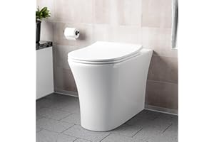 Nes Home Henley Modern Bathroom Rimless Back to Wall Toilet with Soft Close Seat