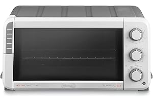 ‎DE'LONGHI De'Longhi Compact Cavities EO12512.WG Piekarnik Elektryczny, Pojemność 12L, Piec Wentylatorowy 1400W, Piekarnik 1400W, Grill 800W, Funkcja Podtrzymywania Temperatury, Wielofunkcyjne Pokrętło