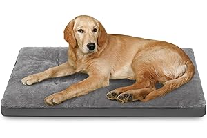 KSIIA Dog Beds Large Washable, Comfy Dog Crate Mat Mattress with Non Skid Bottom, Lightweight Pet Bed Mat for Cage, 90x57cm Grey