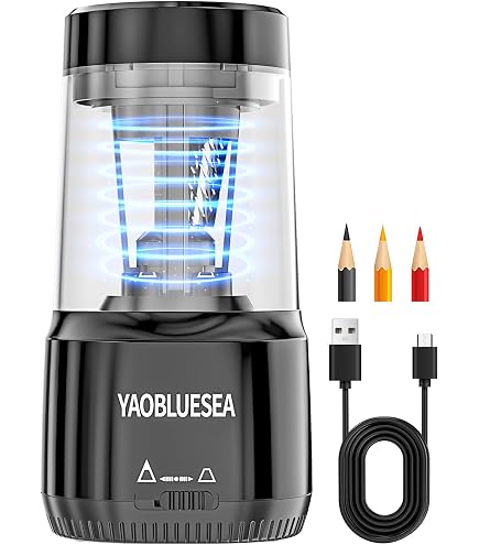 Temperamatite Elettrico Professionale JIJICZ 6-8mm | Lama Elicoidale, USB/Batterie, Silenzioso Per Casa Ufficio E Trucco