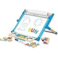 Melissa & Doug Double-Sided Magnetic Tabletop Art Easel - Dry-Erase Board and Chalkboard