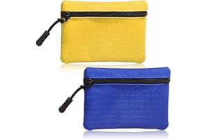 SUBTAVIK 2 pezzi Portamonete, Portamonete con cerniera Donna Oxford Tessuto Piccolo Portamonete Bambina Ragazzi Portamonete Mini Portamonete Portatile per Donna Uomo (Giallo+Blu)