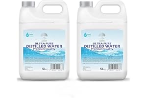 THE GLOWHOUSE Destilliertes Wasser, 100 % reine Premium-Qualität, ideal für CPap, Bügeleisen, Luftbefeuchter, Reinigung, Motoren und mehr, hergestellt in Großbritannien (10 Liter)