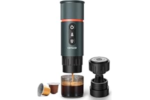 COTGCO Machine à Cafe Portable pour Voyage: Machine Expresso Portable pour Voiture et Camping - Chauffage Rapide - Café à Tout Moment - Compatibilité NS Capsules - Bleu