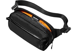 tomtoc 3,5L X-Pac Sacoche Bandouliere avec Protection RFID, Sac Bandoulière Léger et Imperméable pour Hommes et Femmes, Petite Sacoche de Voyage Quotidien, Sac de Poitrine Sling Bag Noir