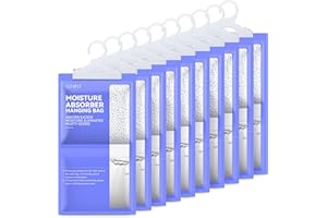 CLEVAST Moisture Absorbers Packets (230g/pack) - 10 Pack, Hanging Closet Dehumidifier Bags, Desiccant, Closet Dehumidifiers with Fragrance Free