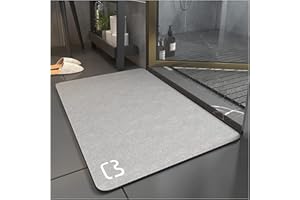 Dai Lufei Tapis de Bain Antidérapant Super Absorbant Diatomite Tapis Salle de Bain Microfibre Tapis de Baignoire Tapis de Douche Doux Séchage Rapide (Gris, 40_x_60_cm)