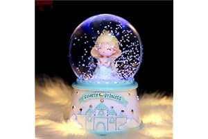 SYXLS Castello Sfera di Cristallo Illuminata a Forma di Palla di Neve Artware Melodia Ornamento, Manuale Nevicata, Desktop Ornamento Regalo di Natale Compleanno (Castello Blu)