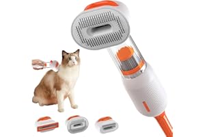 Trywise Kit aspirateur de toilettage pour chat avec brosse, tondeuse silencieuse et soin du pelage pour chats domestiques, aspirateur 4 en 1 pour chatons à poils longs ou courts