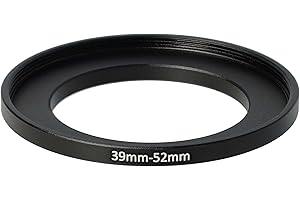 vhbw Step-Up-Ring Adapter von 39 mm auf 52 mm für Kamera Objektiv - Filteradapter, Metall, Schwarz