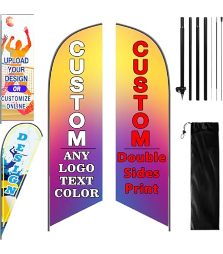 QSUM Individuelle Tropfenflagge – Personalisierte Werbefahne Mit Stangen & Erdspieß – Bedruckt Mit Logo, Text Oder Bild – Hochwertiges Polyester, Wetterfest – Für Außenwerbung & Events QSUM Individuelle Tropfenflagge – Personalisierte Werbefahne Mit Stangen & Erdspieß – Bedruckt Mit Logo, Text Oder Bild – Hochwertiges Polyester, Wetterfest – Für Außenwerbung & Events