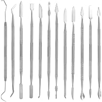 EMagTech 6 Strumenti Per Scultura In Acciaio Inox A Doppia Testa, Colori Titanio, Oro E Argento, 11.7 Cm