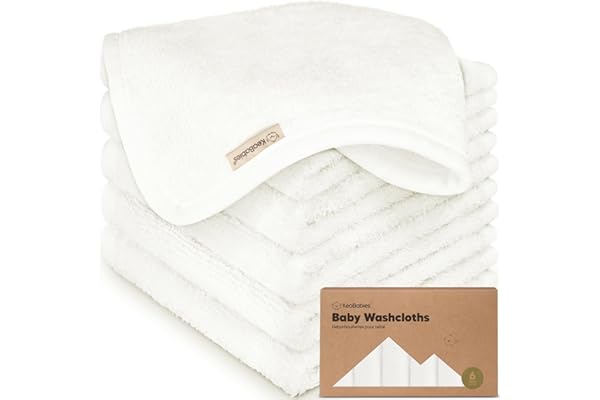 KeaBabies Débarbouillette pour bébé - Débarbouillette en Bambou - Débarbouillette Douce et Biologique pour bébé - Serviette Visage pour bébé, Adulte et Nourrisson (Blanche)