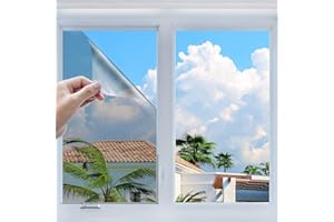 HOMTOL Pellicola Oscurante per Vetri Finestre,50x200 CM Pellicole per Finestre Singole Privacy Controllo del Calore Anti-ultravioletto Adatto per Ufficio e Casa