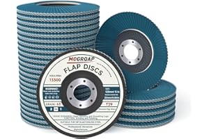 MOGRQAP 20 Pezzi Dischi Abrasivi Per Smerigliatrice Angolare, 125 mm Dischi Lamellari Grana 60, Disco Lamellare Per Lucidatura Di Metallo, Legno, Acciaio