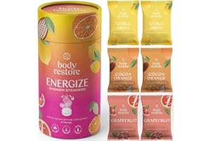 Body Restore Shower Steamers Aromatherapy Confezione da 6 - Regali di Natale per le donne, Regali di Compleanno per la Mamma, Regalo Elefante Bianco, Articoli Essenziali da Viaggio, Cura di Sé-Agrumi