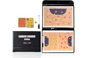 CREADY Pizarra Entrenador de Futbol Sala con 24 Imanes y Rotulador con Borrador 31x22cm | Pizarra Futbol Sala Entrenador