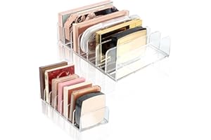 VFANDV Kosmetik Organizer Lidschatten, 2 Stück Lidschatten Organizer mit 7 Steckplätzen Kosmetik Organizer 2 Größen Organizer Lidschatten Aufbewahrung für Schrank Schminktisch Waschtisch-Transparent