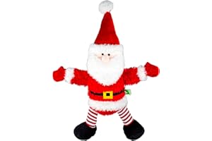 SCARLAROO.COM Scarlaroo Christmas Dog Toys - Santa Claus Plush Christmas Toy for Dogs – Soft Fur, Squeaky Belly & Scrunchy Arms, Legs & Hat - Christmas Dog Toy Presents for Medium and Large Dogs