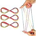 Cats Cradle 3 Pieces Rainbow Colour Fumble Finger Thread Rope Toy Supplies Finger Game Developmental Toy for Teens Adults Stimulate Creativity