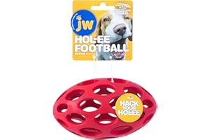 JW Pet Company Hol-ee Football Size 6 Rubber Dog Toy, Medium, Colors Vary