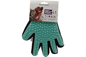 Vetocanis | Gant de Toilettage du Chien et du Chat | Action 4 en 1 - Brossage, Massage, Bain et Récupération des Poils | Gant Brosse Chat et Chien en Silicone Convient à Toutes Tailles de Pelage