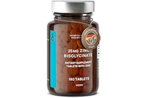 CLAV Zinc Bisglycinate 25mg - 180 Comprimés - Haute Dosé avec 25mg Zinc Végétal - Natural Zinc Complement Alimentaire - Soutient le Système Immunitaire et au Maintien d'une Peau Normale