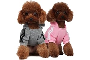 PenghaiYunfei Felpa con Cappuccio per Cani alla Moda Abbigliamento per Cani Felpa in Cotone Streetwear Vestito alla Moda per Cani Gatti Cucciolo Piccolo Medio Grande (Grigio/Rosa, M)