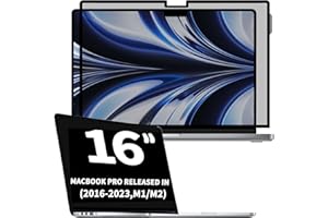 PHIMOOS Nano Adsorption Blickschutzfilter,Filterbildschirm,Sichtschutzfolie Macbook Pro 16 Zoll(2016-2023,M1/M2),Abnehmbar Anti Glare Blaulicht Laptop Privacy Screen Blickschutzfolie Sichtschutz