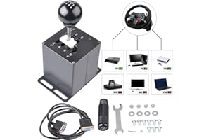 CNRAQR PS4/PS5/PC Racing Game Simulator Shifter 6+R H Gear Shifter - Compatible with Gearshift PlayStation 5, PlayStation 4 Logitech G29 PC Windows Racing Wheels Driving Force Shifter