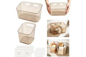 Bztzhm Set med 4 förvaringslådor golvventilation – 2 stora (18 x 11 x 9 cm) och 2 små (9,8 x 9,6 x 11 cm) – ventilerade plast